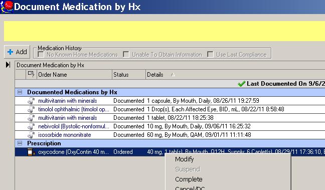 Document Medication by Hx- It is imperative that the home medication list is accurate.