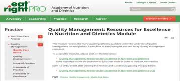 Information on Quality Resources: Learning Modules for
