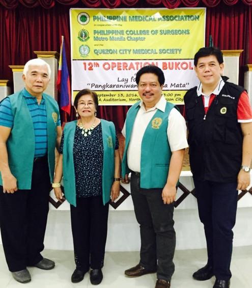 Torregoza, President of Quezon City Medical Society, accompanied by Dr. Angela V. Cruz, and its members including QCMS-APMA headed by Col.