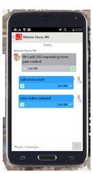 Patient in pain calls for nurse Nurse is able to quickly deliver pain relief Nurse receives message, hits call-back number embedded in message, and is connected with patient s pillow speaker Nurse