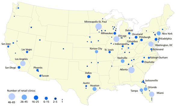Location of Retail Clinics United States