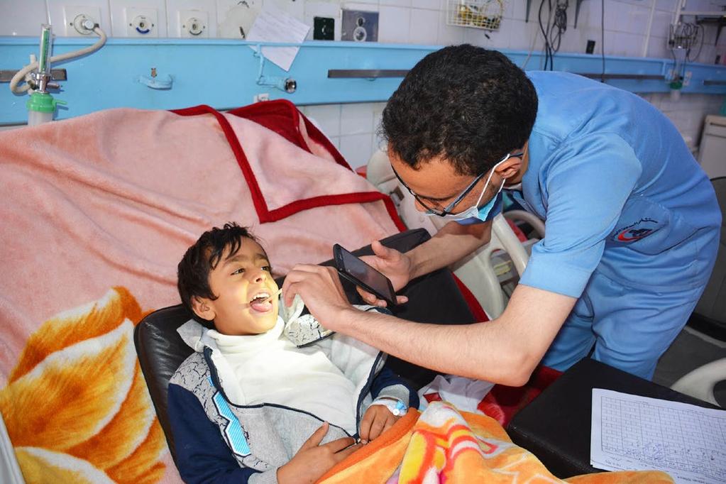 37 Yaseen, 4, has been discharged from Al Sabeen Hospital in Sana a, where he was receiving treatment for diphtheria.