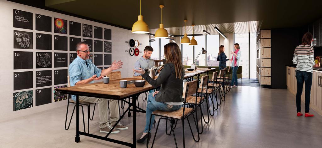 Tech hub breakout space...socially & SUSTAINABLY Shared social spaces sit at the heart of the Platform community, adding to the productivity and enjoyment of everyday working.