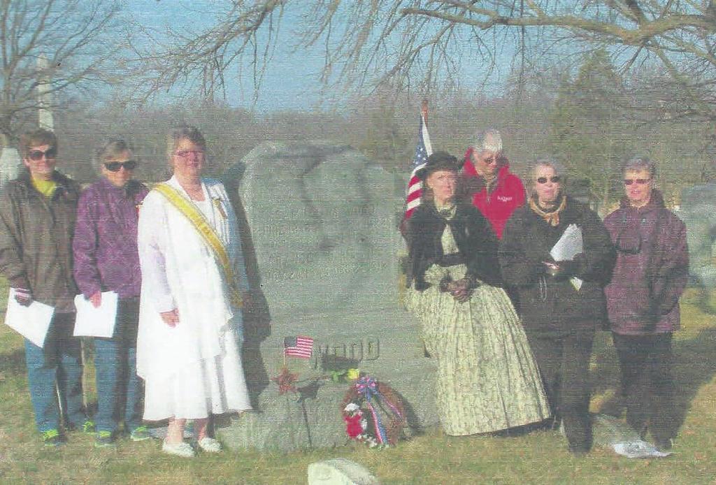 The Bugle Call 5 KANSAS LADIES OF THE GRAND ARMY OF THE REPUBLIC DEDICATE GRAVE MARKER The members of the Livermore Circle #66 LGAR met Satureday, June 28, 2014 at the Elmwood Cemetery, Beloit, KS at