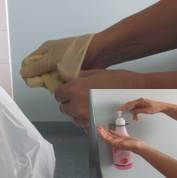 directly, sterile gloves are used to minimise the risk of