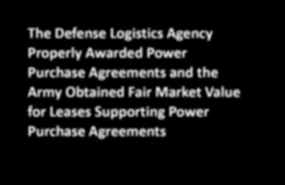 Agreements and the Army Obtained Fair Market