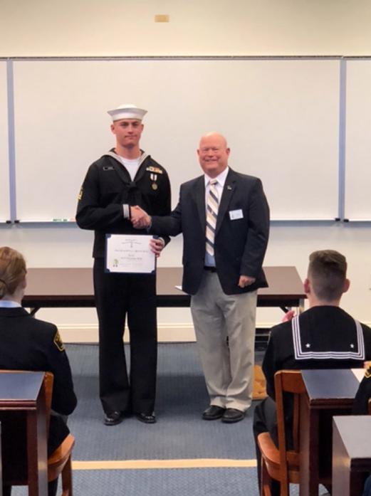 Chapter Activities 17 Dec. 2017: Patrick Henry College, Purcellville, VA. U.S. Naval Sea Cadet Petty Officer 2 Mitchell Craig awarded SAR Bronze Good Citizenship Medal.