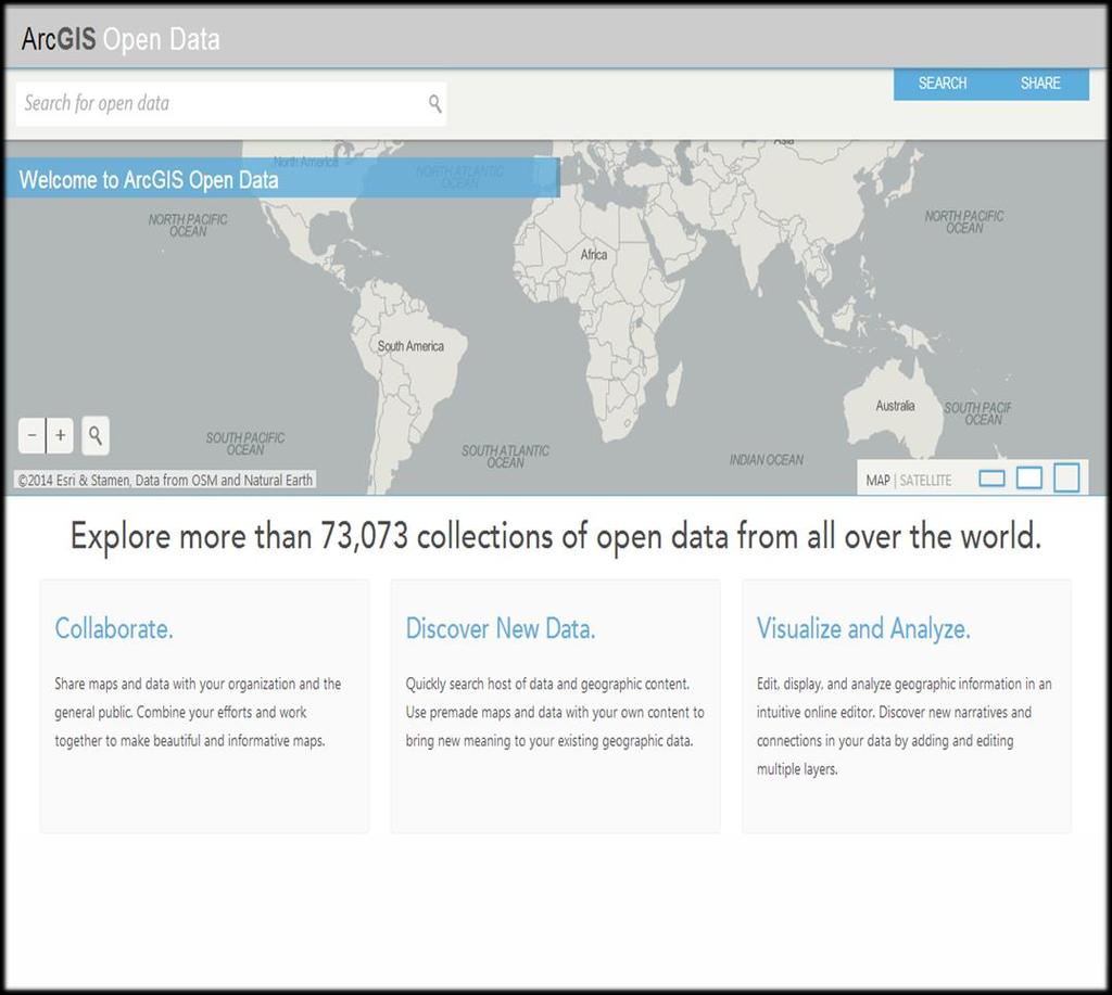 ArcGIS Open Data Solutions ArcGIS Open Data Application Features Part of Existing Infrastructure & Enterprise Solution Free