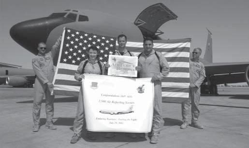 News 4 AUGU Fueling the Fight (Above) 931st ARG crew members who deployed last month in support of Operation Enduring Freedom flew the 2,500th refueling sortie for the 384th Air Expeditionary Group.