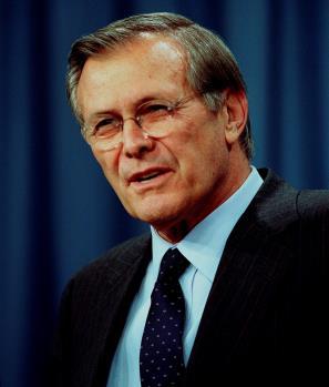 He served as the 21st Secretary of Defense from 2001 to 2006 under President George W. Bush.