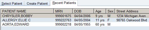 Type in Patient name or MRN; and any additional data 2 such as Birth