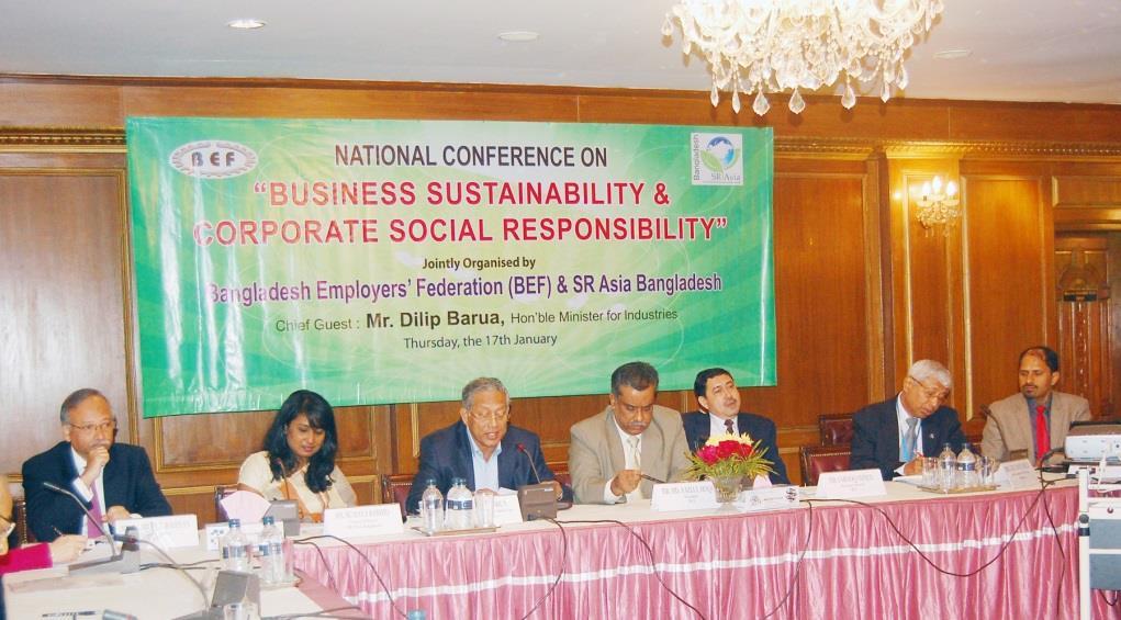 National Conference on Business Sustainability and Corporate Social Responsibility, Dhaka, Bangladesh, 17 January 2013.