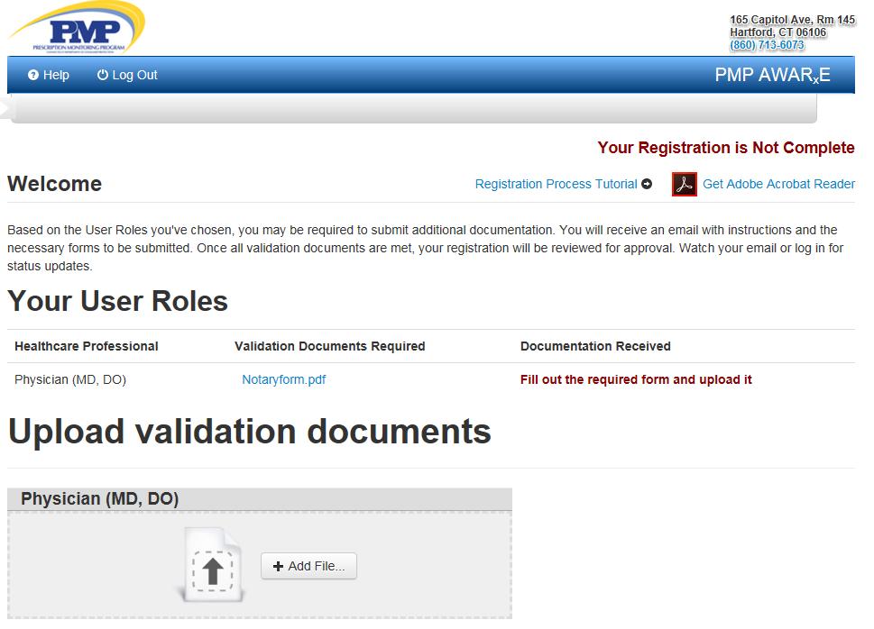 CPMRS Registration Page Not
