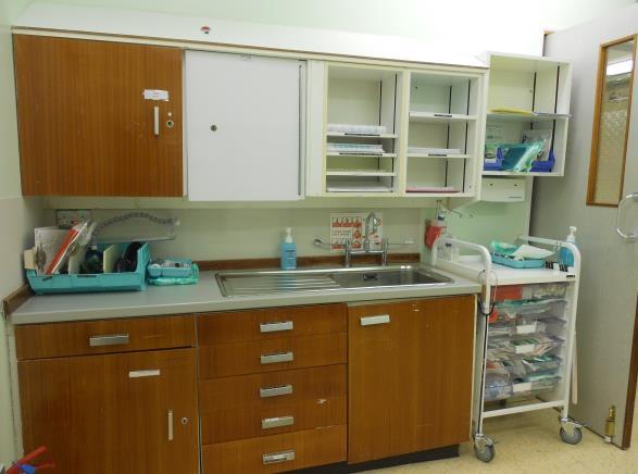 cluttered. This area is used as the hospital resuscitation area, and excess equipment was stored in this area.