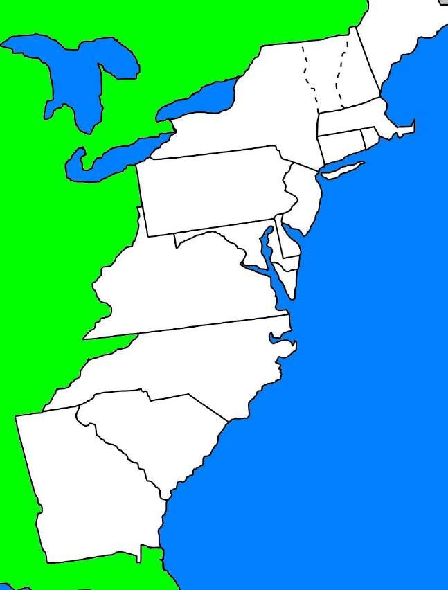 Yorktown Maps This image shows original 13 colonies that eventually became the first 13 states of the United States.
