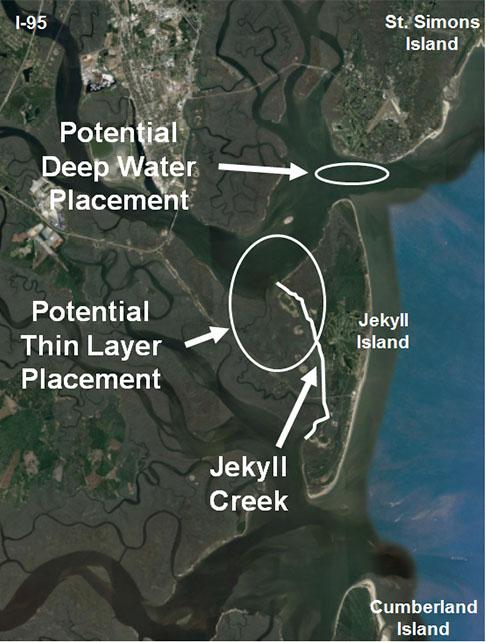 Jekyll Creek Beneficial Use Pilot Project Shallowest Point in AIWW in GA Potential Deep Water