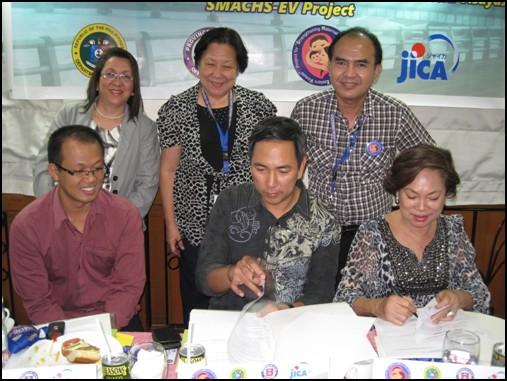 The Board Members during the signing of the first resolution made to promote maternal health in Eastern Visayas last November 10-11, 2011 in Tiara Oriental Hotel, Makati, Metro Manila. Hon.