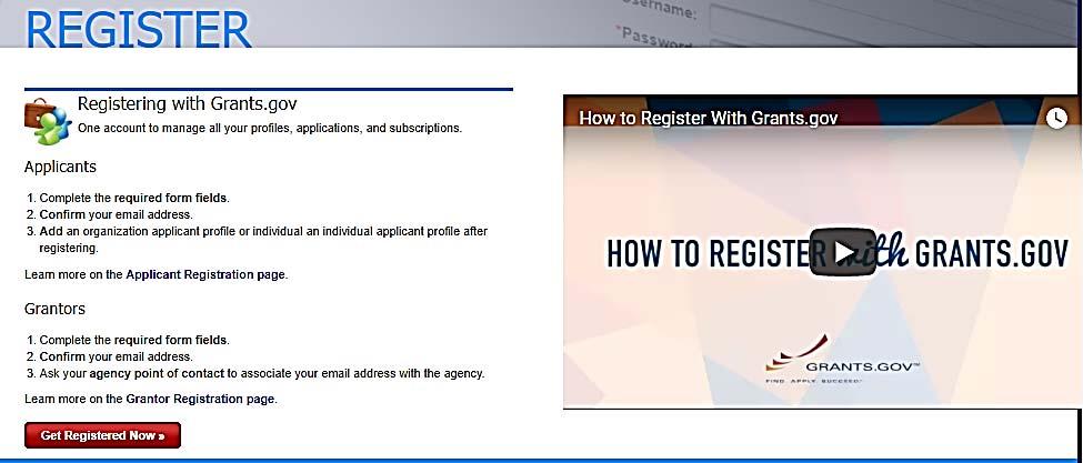Grants.gov registration assistance Know your role - @ Grants.