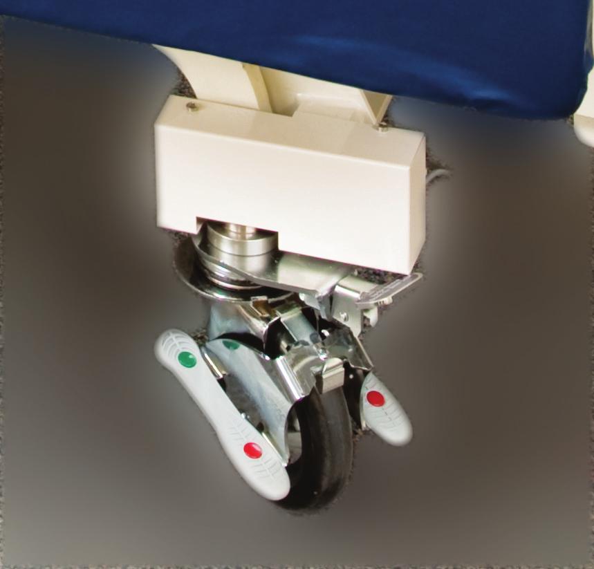 Caster Operation Steer-Lock Casters The BariMaxx Active Therapy System is equipped with steer-lock casters at the foot end, which allow the bed to be steered from that end.