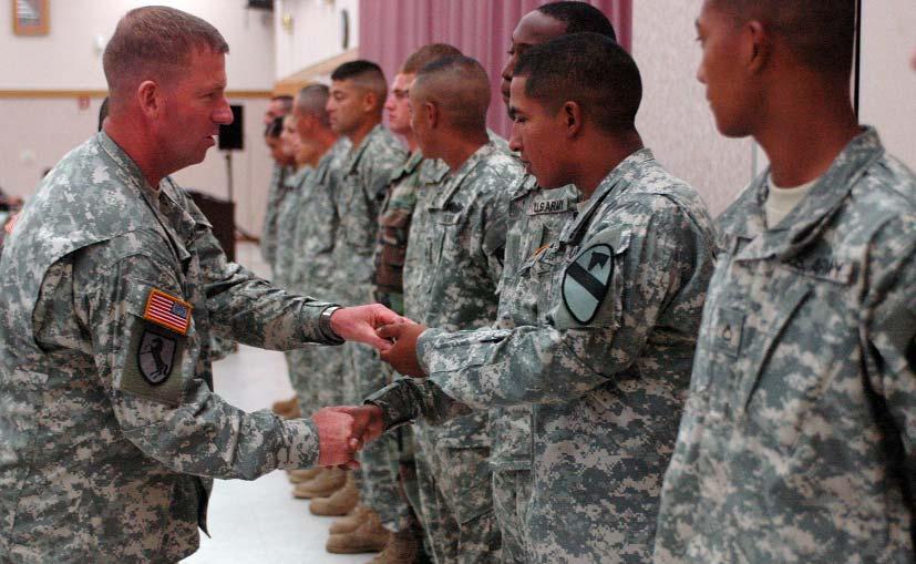 Sergeant Major of the Army Kenneth Preston, took time to visit members of the 1st Cavalry Division July 20.