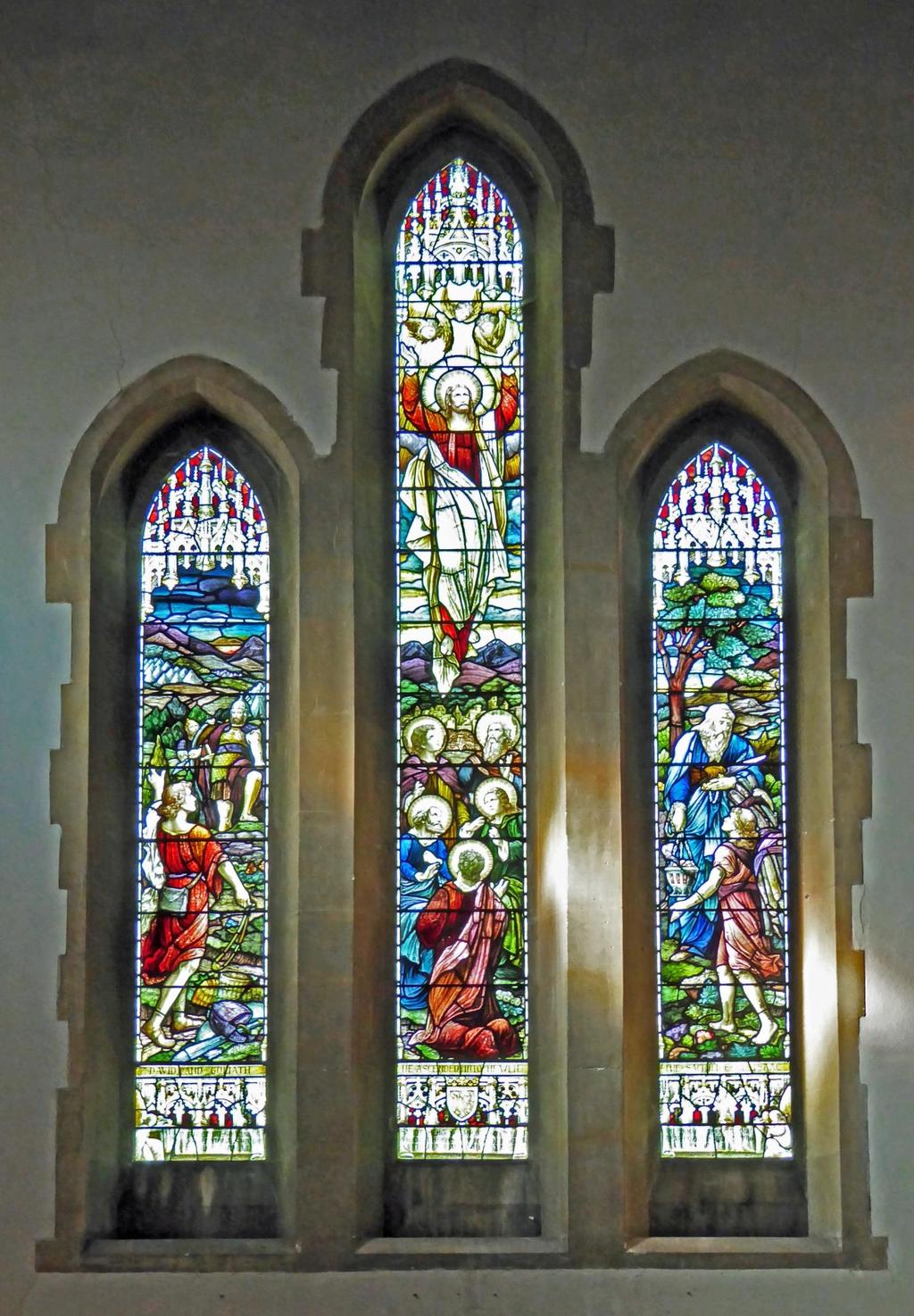 The beautiful West Window, shown below, was created in memory of 2 nd Lt William Trimmer, and its