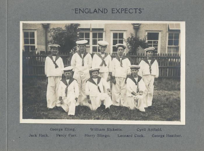 In July 1919 the School presented a Peace Pageant which was a fairly substantial event, with a programme carrying a range of tableaux of children undertaking traditional English activities.