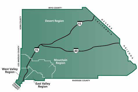 9 The county is divided into 3 distinct areas: The Valley Region, which is divided into the West and East Valley Region, has the majority of the cities and is the most populous region.