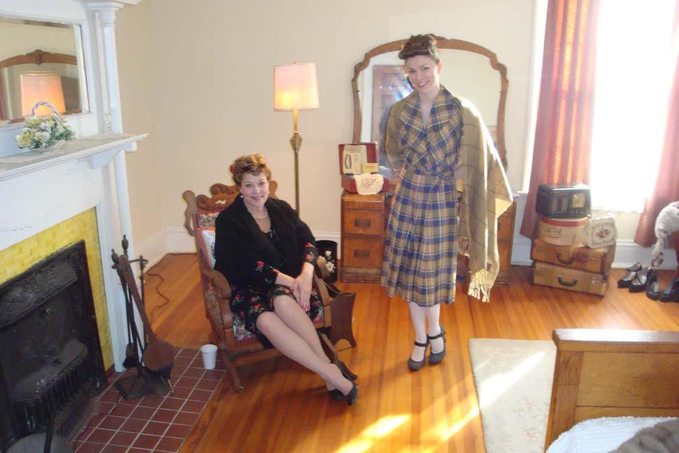 Upstairs, our visiting 1940s lady historians from SWANC provided interpretation and context to the nicely restored and furnished bedrooms
