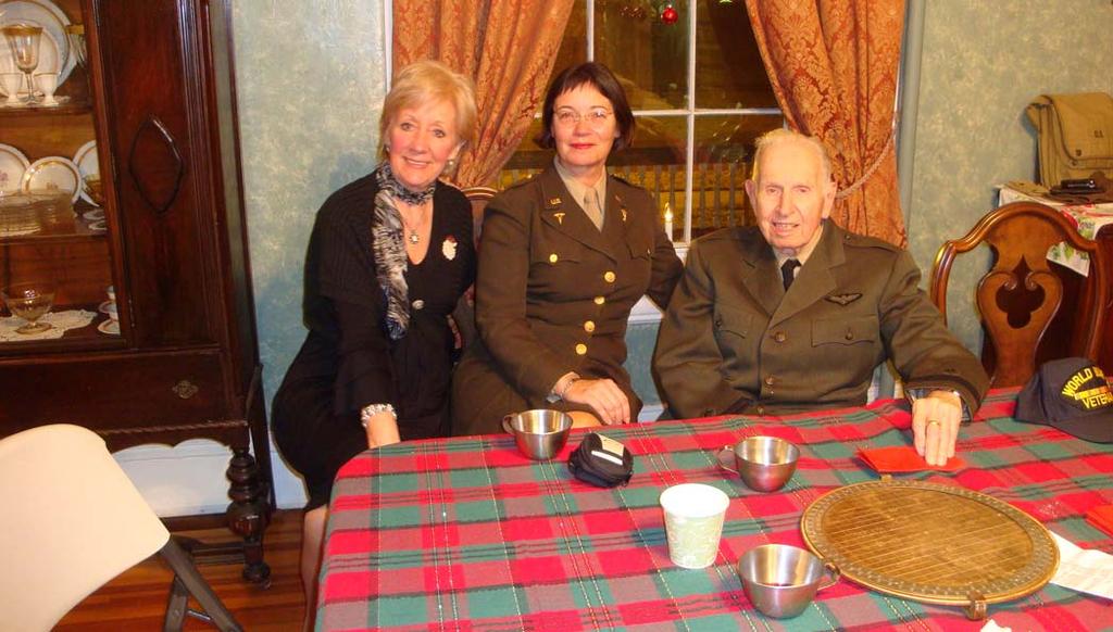 Following the end of visiting hours on Saturday evening, AGFA hosted its own dinner for WWII living historians at History house. Below Mrs.