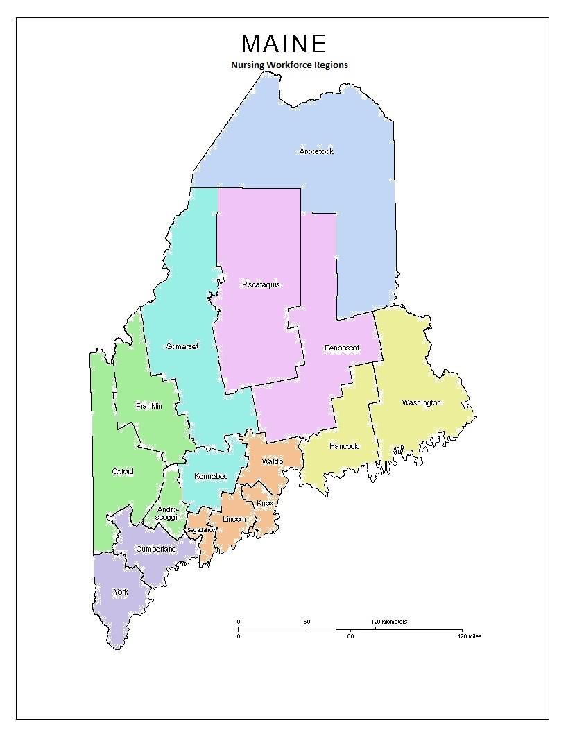 Maine s Regions Definition of region is where most patients live and where most of the workforce lives.