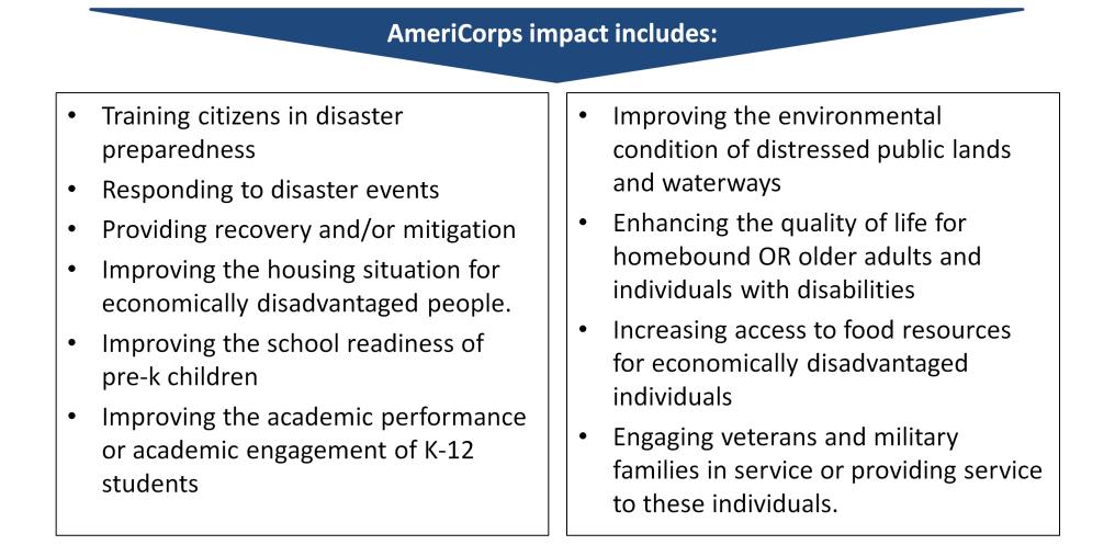 AmeriCorps State & National What do