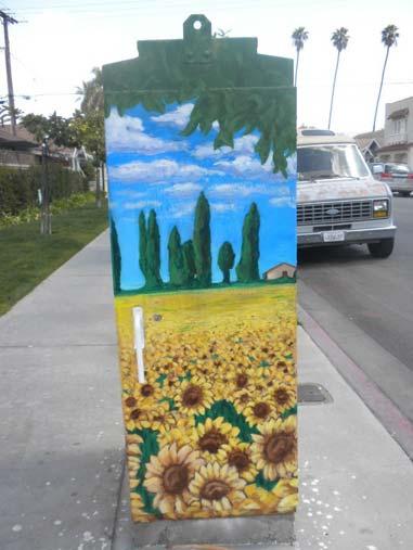 Traffic Signal Control Box Art Project The Neighborhood Services Bureau continues to combat graffiti by having artists paint murals on many traffic signal control boxes located throughout Long Beach.