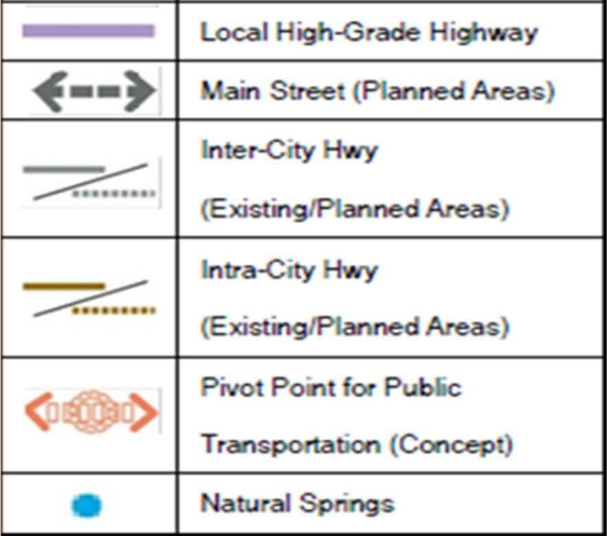 The general redevelopment plan, traffic routes,