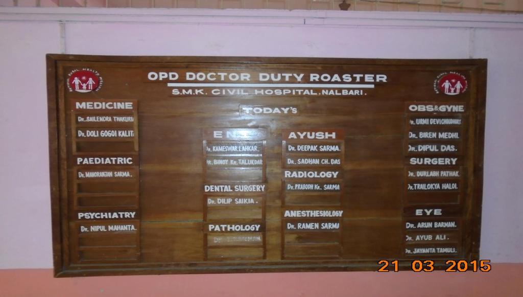 7. Display of Doctor s Duty Roaster