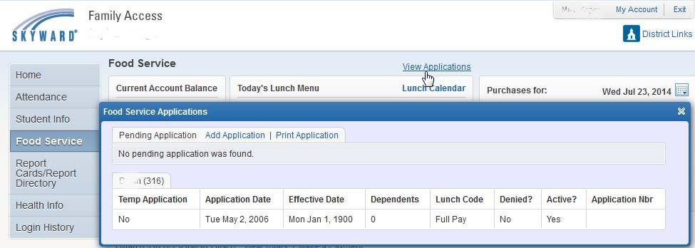 Adding an Online Meal Application When you begin adding an application for free and reduced-price meals, instructions are listed at the top of each page.