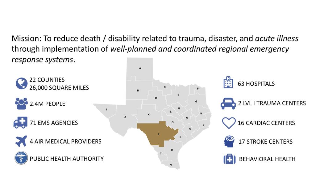 Executive Summary In 1989, the Texas legislature identified a need to ensure trauma resources were available to every person in Texas.