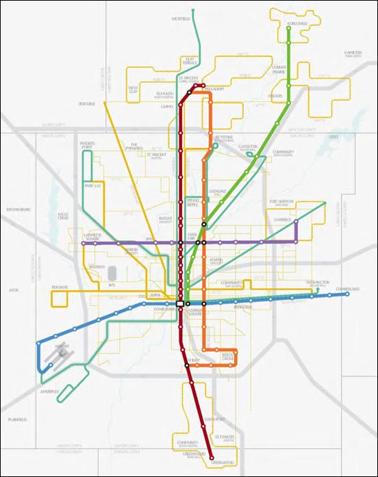 INDIANAPOLIS, IN The City of Indianapolis utilized LadderS TEP support to further plans to construct a BRT route to connect the Downtown employment hub to population centers in the north and south of