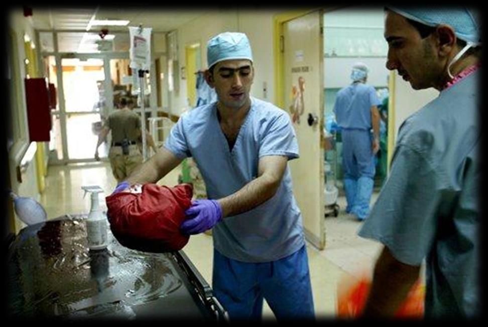 Cleaning becomes difficult due to mass casualty episodes; sterilization