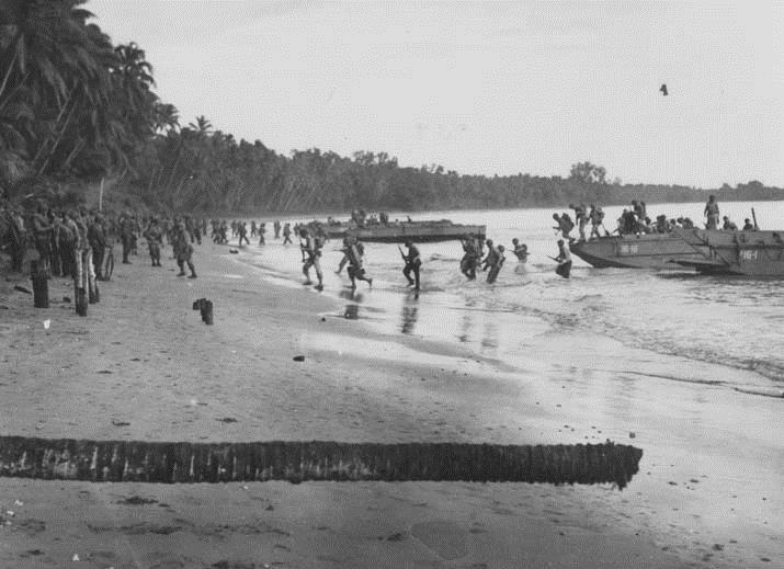 PHOTO: U.S. Marines Land at Guadalcanal, August 7, 1942 When the United States entered World War II, a Europe First strategy was put in place. The U.S. military planned to win the war in Europe first and then turn its attention to the Pacific.