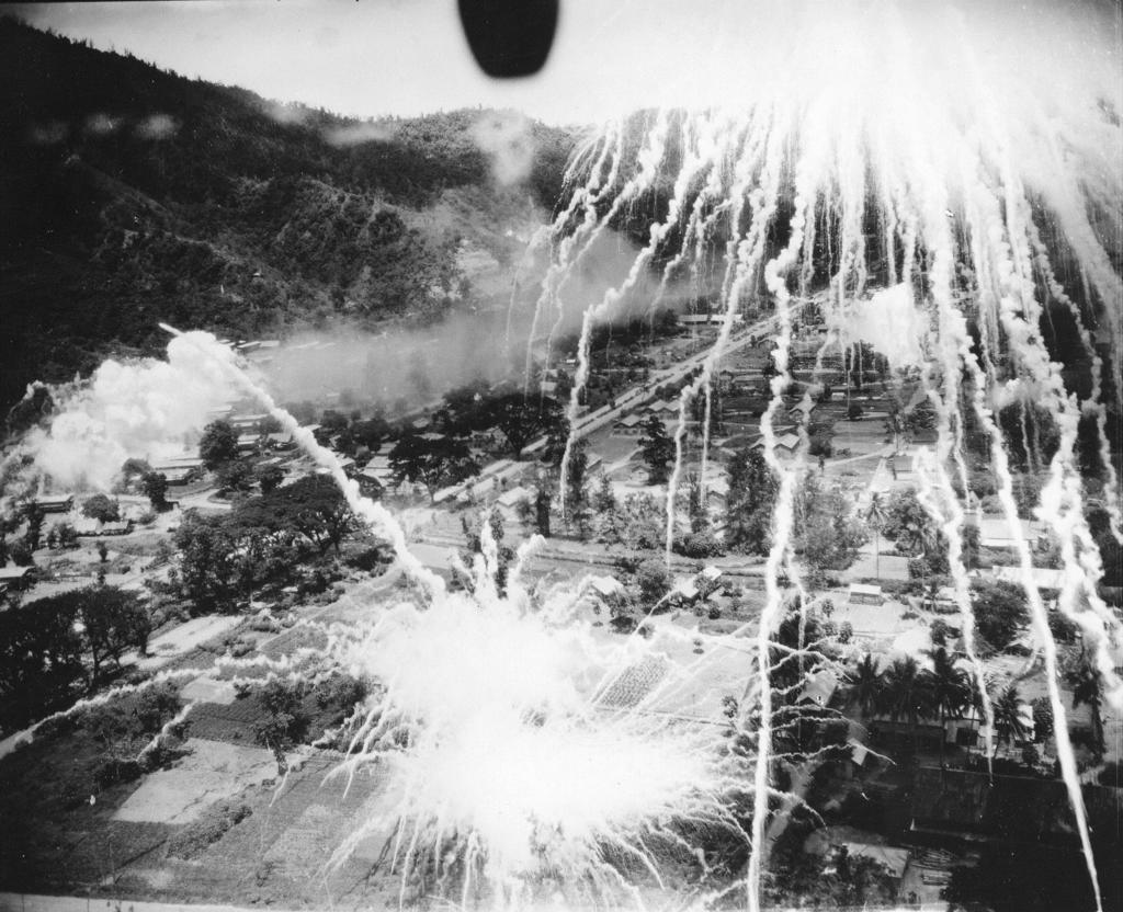 PHOTO: Bombing of Japanese airfields at Rabaul, 1943 In early 1942, the Japanese captured Rabaul, a harbor town on the Australian Island Territory of New Britain in the Bismarck Archipelago.