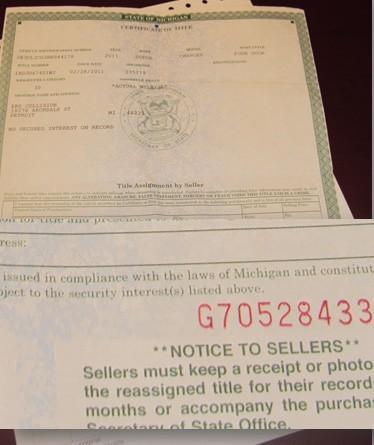 then acquired blank genuine Michigan titles that were stolen from a Michigan Secretary of State satellite office sometime between April and June, 2011.