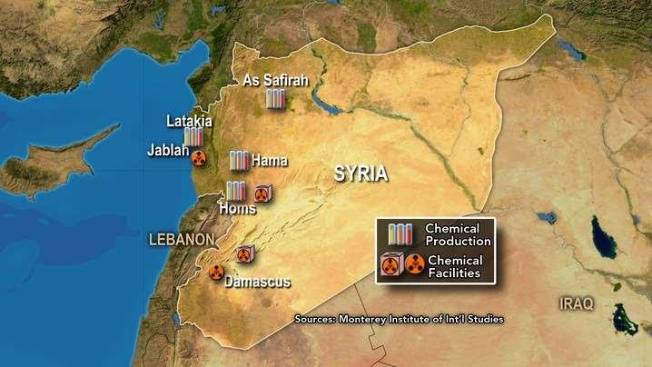 Chemical Weapons in Syria 1,300 tones of chemicals and precursors (Sarin,