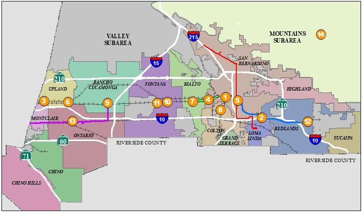 Transit Program Project/Phases 2014/15 2015/16 2016/17 2017/18 2018/19 2019/20 2020/21 2021/22 2022/23 2023/24 2024/25 ❶ Downtown San Bernardino Passenger