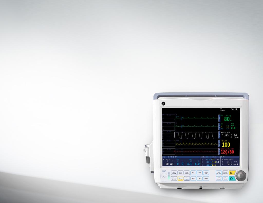 Compact. Reliable. B40 Monitor: The right monitor for your clinical demands Intuitive features and user interface make the B40 Monitor easy to operate with minimal training. 12.