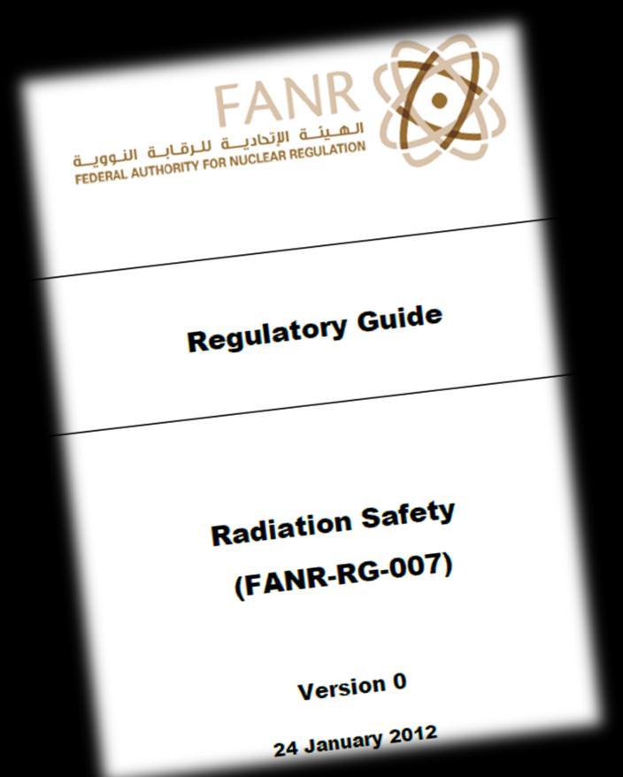 FANR-REG-13 Safe Transport of Radioactive Materials as defined in TS-R-1 FANR-RG-07 Safety Guide describing the methods and/or
