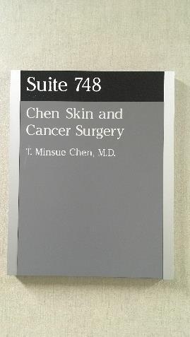 Take the elevator to the seventh floor of Medical Plaza 1. CHEN SKIN AND CANCER SURGERY, P.A. is located adjacent to the Ladies Restroom.