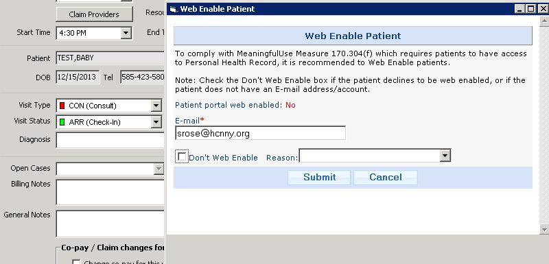 Web Enable Patient Scheduling Change appointment