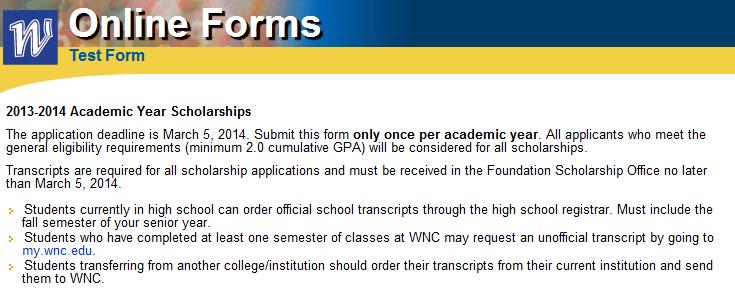 WNC Application Directions!
