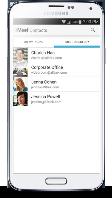 When ready, tap the check button to save the imeet users to your imeet contacts. Later, you can choose from your imeet contacts when joining a meeting.