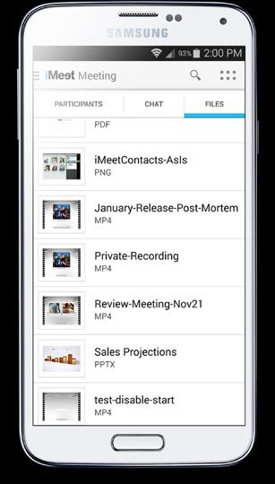Meeting productivity Get all your guests on the same page, in real time, by presenting a file or video.